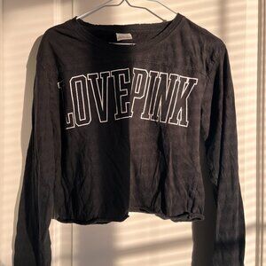 black victoria's secret pink long sleeve shirt